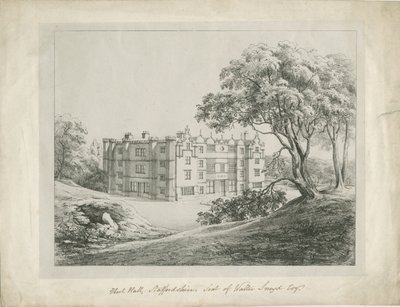 Keele Hall: litográfia, és [?18. század] (nyomtatás) alkotó: School English
