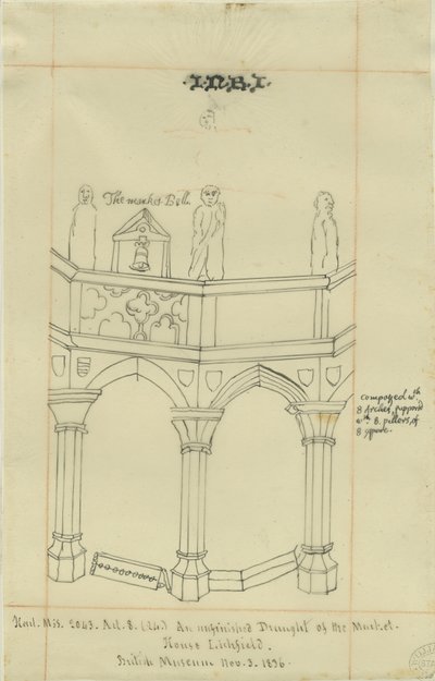 Lichfield – Market Place: nyomkövetés, 1836. november 3. (rajz) alkotó: School English