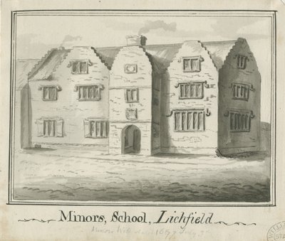 Lichfield - Kiskorúak Iskolája: szépia mosás rajz, és [?XVIII. század] (rajz) alkotó: School English