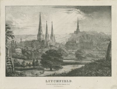 Lichfield - North West View: litográfia, és [?19. század] (nyomtatott) alkotó: School English