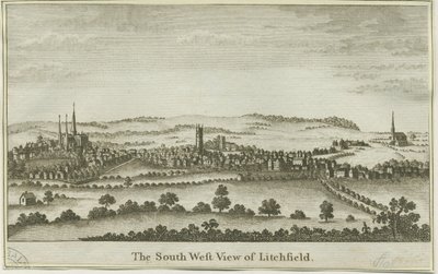 Lichfield – délnyugati nézet: rézmetszet, nd [18. század vége] (nyomtatott) alkotó: School English