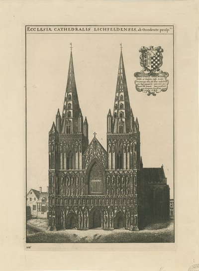 Lichfield katedrális – Nyugati front: metszet, és [?17. század vége] (nyomtatott) alkotó: School English
