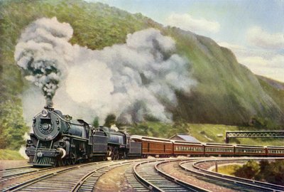 New York-Chicago-expressz, Harry Golding "The Wonder Book of Railways" című könyvéből (nyomtatás) alkotó: School English
