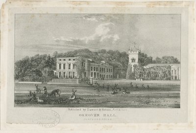 Okeover Hall – litográfia, nd [c 1839] (nyomtatás) alkotó: School English