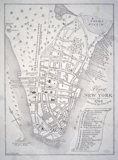 New York terve 1729-ben (litho) alkotó: School English
