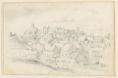 Tutbury - Város, templom és kastély: ceruzarajz, nd [?19. század] (rajz) alkotó: School English