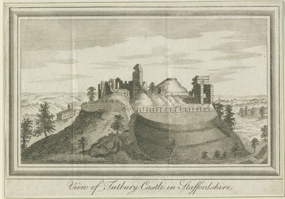 Tutbury kastély – Keleti nézet: metszet, nd [1731] (nyomtatás) alkotó: School English