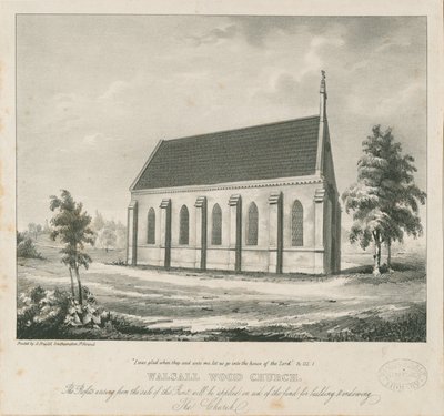 Walsall Wood Church: litográfia, és [?19. század] (nyomtatás) alkotó: School English