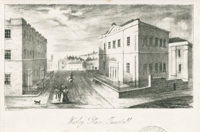 Wolstanton – „Wesley Place, Tunstall”: litográfia, és [19. század közepe] (nyomtatott) alkotó: School English