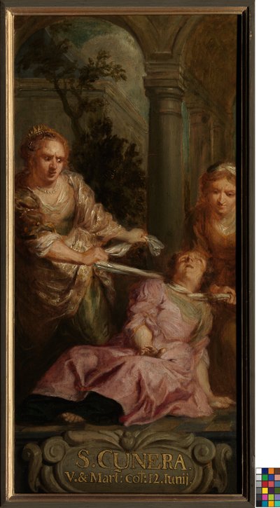 A Szent Cunera mártíromsága (olaj, vászon) alkotó: School Flemish