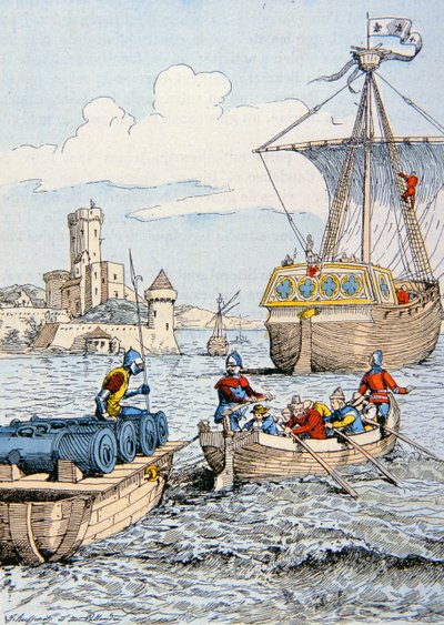 VIII. Károly olaszországi expedíciója 1494-ben (színes litó) alkotó: School French