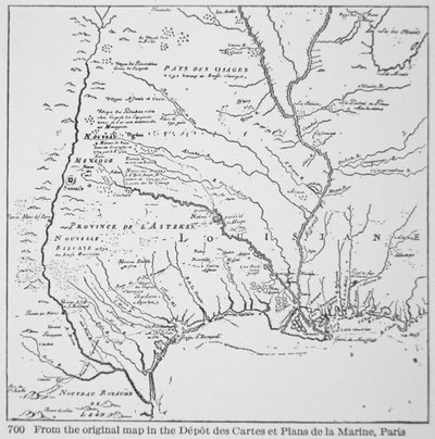 Gyarmati Amerika: Louisiana térképe, Új-Franciaország (litho) alkotó: School French