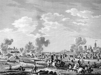 Francia forradalom és ellenforradalmi erők érkezése: a francia forradalmárok győzelme Jemmapesben 1792. november 6-án az osztrák hadsereg felett Belgiumban. Párizs, a Forradalomtörténeti Intézet könyvtára alkotó: School French