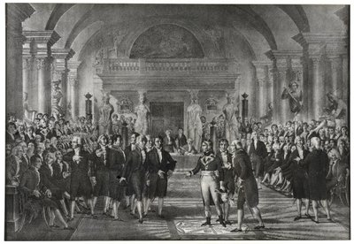 Bonaparte tábornokot 1797. december 25-én beválasztották a Tudományos Szekció gépészeti szekciójába Lazare Carnot helyére a párizsi Tudományos Akadémián. alkotó: School French