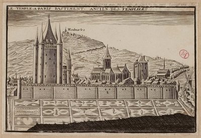 A párizsi templom, a templomosok egykori épülete (metszet) alkotó: School French