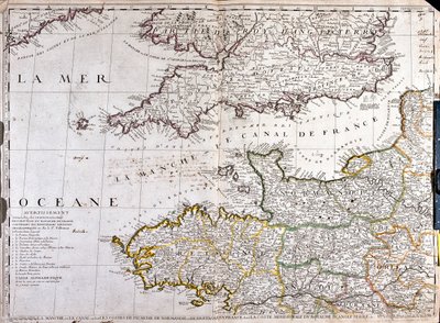 A franciaországi „Basse-Normandia” régió térképe (litho) alkotó: School French