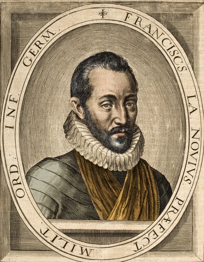 Francois de La Noue (1531-1591), a francia politikai és katonai beszédek szerzőjének portréja - Francois de la Noue, Bras-de-Fer (Vaskar) alkotó: School French