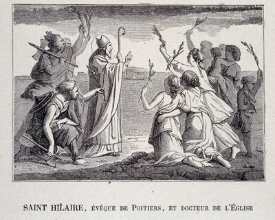 Saint Hilaire, Eveque of Poitiers és az egyház doktora, aki 367-ben halt meg. alkotó: School French