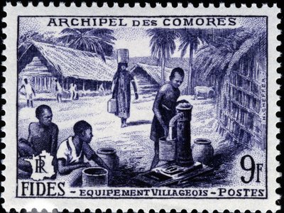 Comore-szigetek bélyegzője alkotó: School French