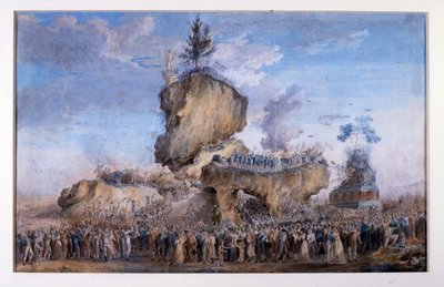 A Legfelsőbb Lény kultusza, a Maximilien Robespierre által létrehozott deizmus egy formája (nyomtatás). alkotó: School French