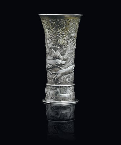 Beaker, Erdély, 1650 körül (aranyozott parcella ezüst) alkotó: School Hungarian