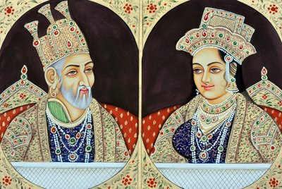 Bhadur Shah Zafer miniatűr festménye Jeenat Mahal India Ázsia India Ázsia alkotó: School Indian