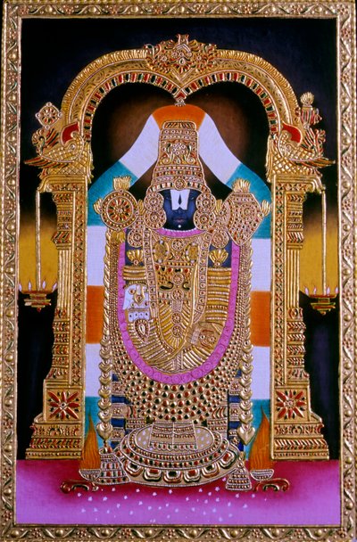 Miniatűr festmény az Úr Tirupati Balaji, India alkotó: School Indian