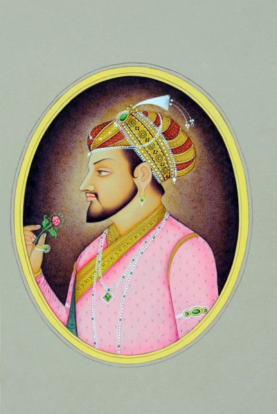 Shah Jahan mogul császár miniatűr festménye alkotó: School Indian