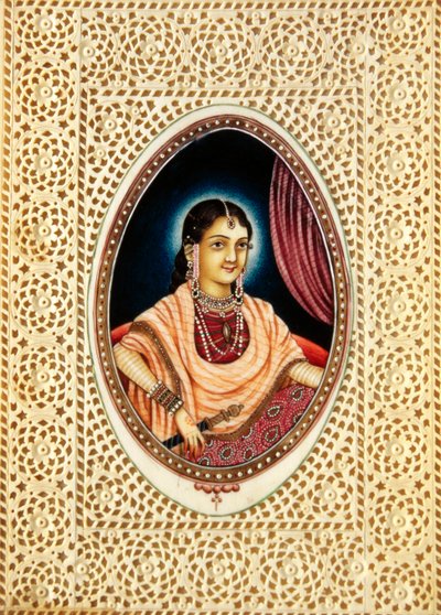 Mumtaz Mahal miniatűr festménye elefántcsontra alkotó: School Indian