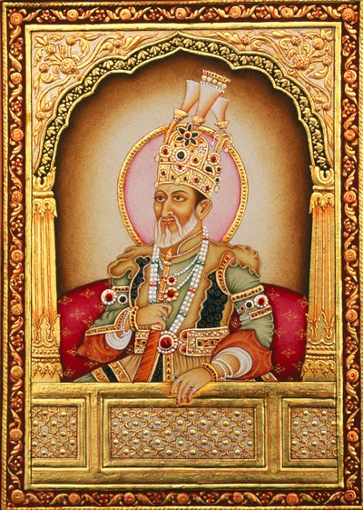 Mogul miniatűr festészet Bahadur Shah Zafar alkotó: School Indian