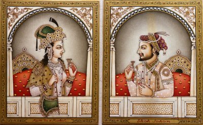 Mumtaz Mahal és Shah Jahan festménye alkotó: School Indian