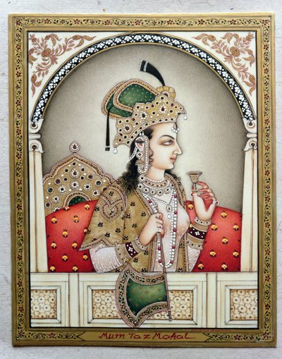 Arjumand Banu Begum arcképe (1631) Mumtaz-i Mahal alkotó: School Indian