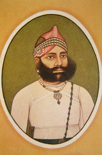 Maharaja Fateh Singh portréja, Udaipur, Rajasthan, India alkotó: School Indian