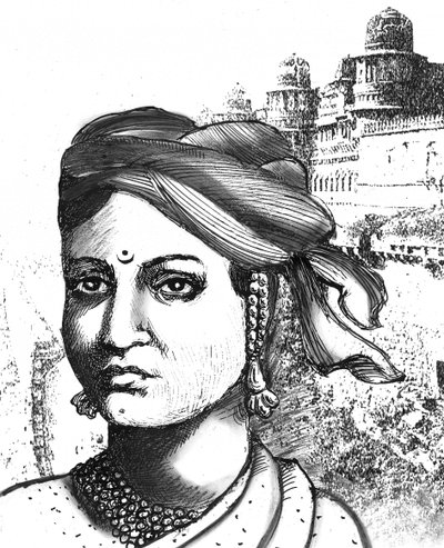 Rani Lakshmibai (litográfia) alkotó: School Indian