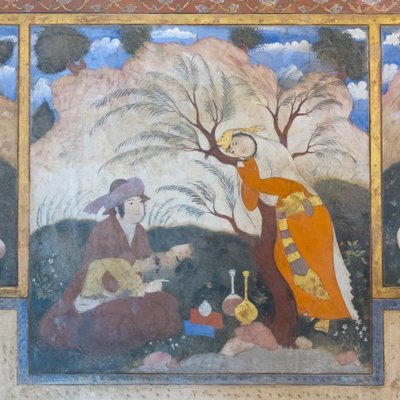 Frissen a Chehel Sotoun Palace-ban, Esfahanban, Iránban alkotó: School Iranian