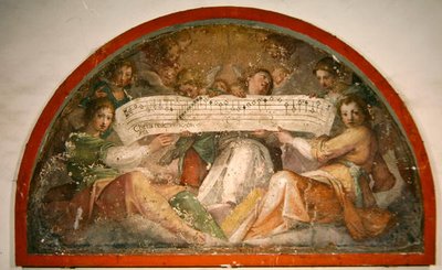 Angyalok és zenefigurák (freskó) alkotó: School Italian