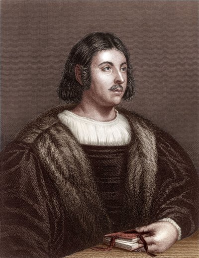 Giovanni Boccaccio (színes metszet) alkotó: School Italian