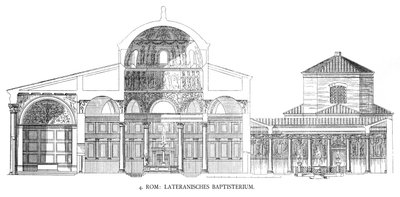 A lateráni keresztelőkápolna tervei (litho) alkotó: School Italian