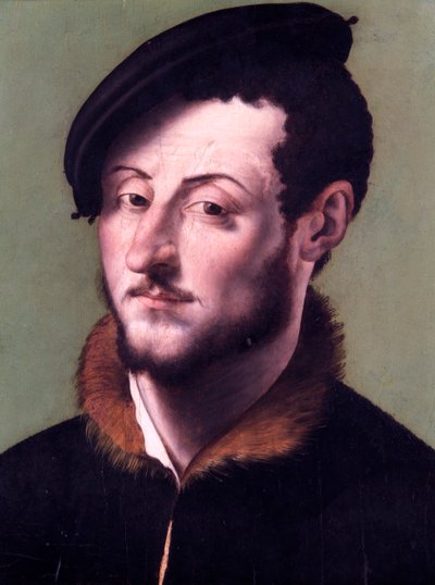 Férfi portré (olaj nyárfa panelen) alkotó: School Italian