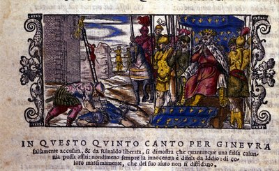 Ginevra hercegnő ártatlan, és megszakad a harc a rágalmazó és az ismeretlen lovag között, aki Ginevrát védeni jött. Ludovico Ariosto (1474 - 1533) „Orlando Furioso” (A dühöngő Roland) L