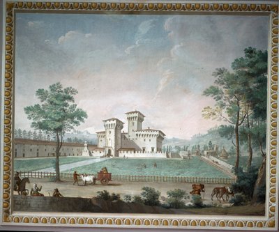 Cafaggiolo Medicean villa (friss) alkotó: School Italian
