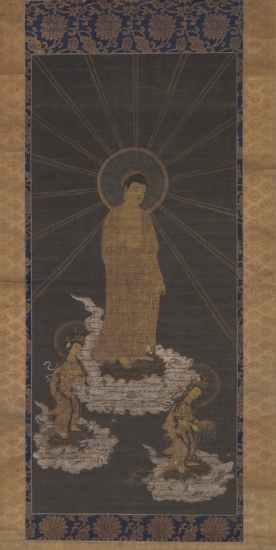 Amida vagy Raigo leszármazása, Muromachi időszak 1333-1568 körül (tinta a ruhán) alkotó: School Japanese