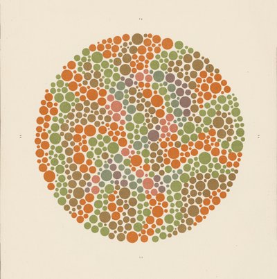 Ishihara színteszt a színvakság kimutatására. (színes litho) alkotó: School Japanese