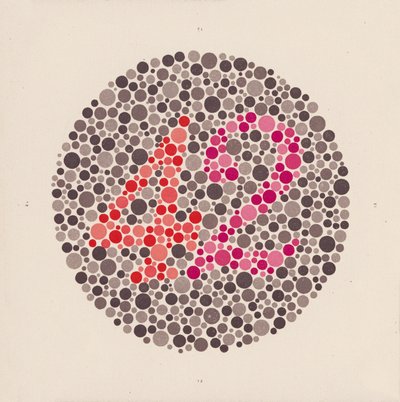 Ishihara színteszt a színvakság kimutatására. (színes litho) alkotó: School Japanese