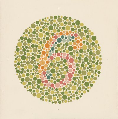 Ishihara színteszt a színvakság kimutatására. (színes litho) alkotó: School Japanese
