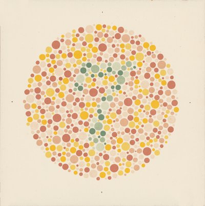 Ishihara színteszt a színvakság kimutatására. (színes litho) alkotó: School Japanese