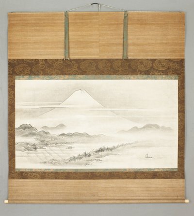 Kakemono, a Fuji-hegy tája alkotó: Japanese School