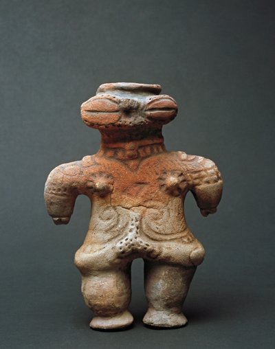 Terrakotta dogu szobor Akitából, Jomon korszak Kr.e. 11-4. században alkotó: Japanese School