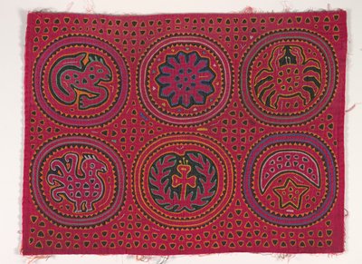 Shirt panel (mola), Kuna People, San Blas Islands, 1950-es évek körül (rátett pamut) alkotó: School Panamanian