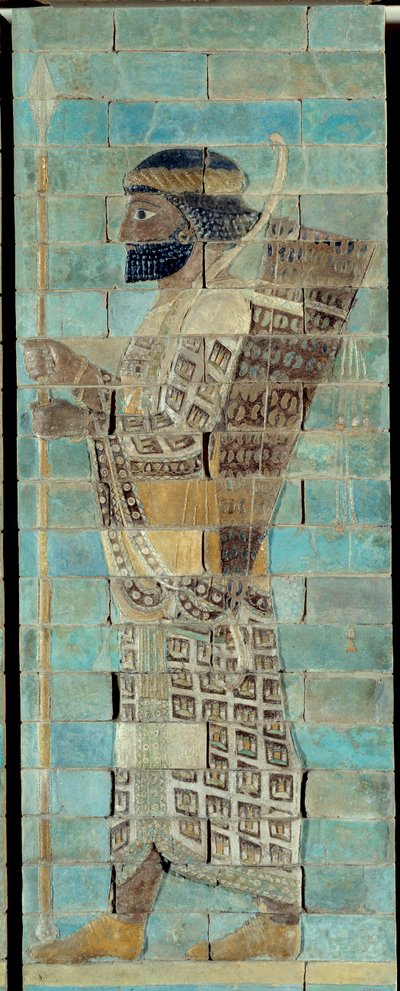 Az íjászok fríze I. Dareiosz perzsa király palotájából Susában (Kr. e. V. század). E-mailben tégla domborműves alsó. Párizs, Louvre Múzeum. alkotó: School Persian